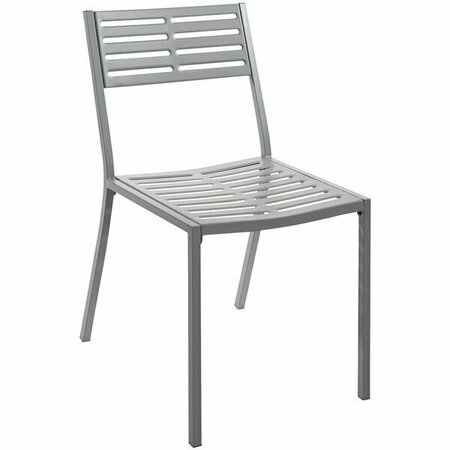 BFM SEATING Daytona Soft Gray Powder-Coated Steel Stackable Side Chair 163SU2810CSG